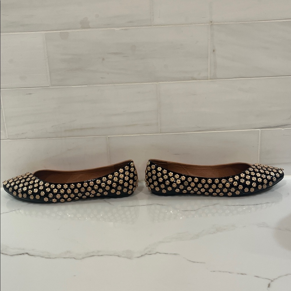 Jeffrey Campbell Flats Natural Black Studded Leather, Size 8 - Picture 7 of 13